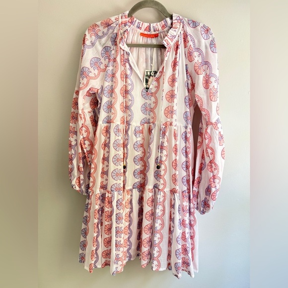 NWT Oliphant Balloon Sleeve Short Dress in Red Holland Print, XS - Picture 6 of 10